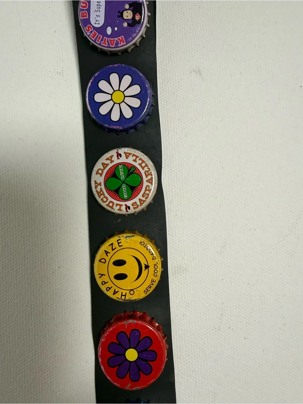 Vintage Little Earth Bottle Cap Rubber Seatbelt Fashion Adjustable Belt Unisex